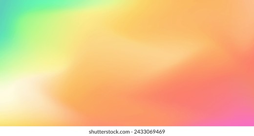 Soft pastel rainbow colors vector watercolor blur background. Abstract tender green and orange nature mesh gradient for web design, lgbt, landscape concept