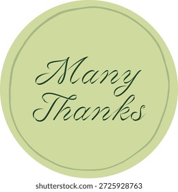 Etiqueta redonda pastel suave “Muchas Gracias” con tipografía de escritura elegante. Ideal para empaques minimalistas, papelería y marca de productos hechos a mano.
