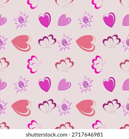 Soft pastel seamless heart pattern vector. Cute romantic pink design perfect for fabric, textile, wallpaper, wrapping paper, stationery, baby products, and Valentine themes.