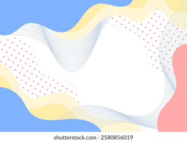 Soft pastel shapes and flowing lines vector background flat design