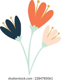 Soft pastel spring flowers illustration