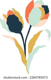 Soft pastel spring flowers illustration