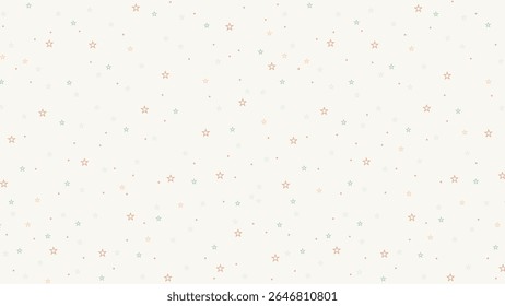 Soft pastel star outline seamless pattern on cream background. Cute celestial vector design for nursery wallpaper, baby textiles, wrapping paper, kids stationery, and fabric prints.