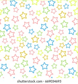 Soft pastel star seamless background. Abstract pattern for card, wallpaper, album, scrapbook, holiday wrapping paper, textile fabric, garment, t-shirt design etc.