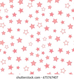 Soft pastel star seamless background. Abstract pattern for card, wallpaper, album, scrapbook, holiday wrapping paper, textile fabric, garment, t-shirt design etc.