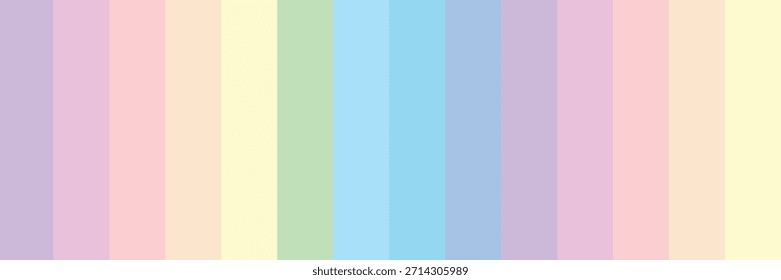Soft pastel striped background with vertical gradient transitions in rainbow colors. Ideal for kids, fashion, kawaii, baby shower, and gentle design themes