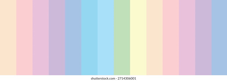 Soft pastel striped background with vertical gradient transitions in rainbow colors. Ideal for kids, fashion, kawaii, baby shower, and gentle design themes