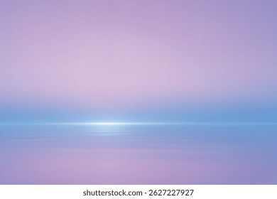 Soft pastel tones blending in a peaceful gradient sky and water composition