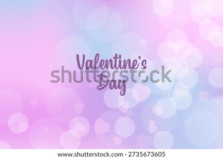 Soft pastel Valentines Day background with dreamy bokeh hearts pink and purple gradient romantic festive design perfect for love cards celebration and modern vector artwork.