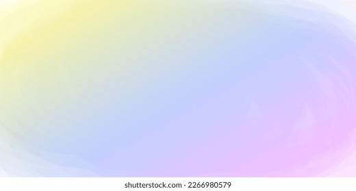 Soft pastel watercolor background. Abstract acrylic painted yellow, blue and pink grunge texture. Vector illustration