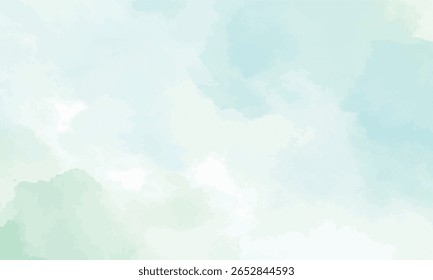 Fundo de aquarela pastel macio em tons azuis e verdes. Perfeito para web design, folhetos, cartões de visita, papel digital, cartazes e gráficos de mídia social.