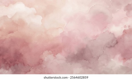 Soft pastel watercolor clouds create a serene and dreamy background.