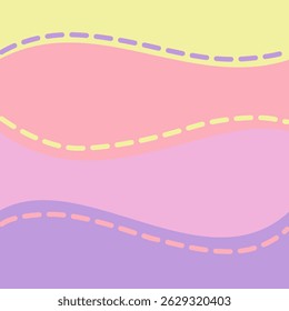 Ondas de Pastel Suaves com Linhas Costuradas