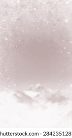Soft pastel winter vector background with snowflakes and bokeh