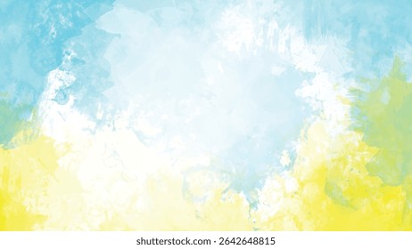 Soft pastel yellow and light blue watercolor washes blend seamlessly creating a delicate and airy texture The colors transition gently with subtle variations in tone and intensity