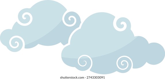 Soft pastelcolored clouds with swirling patterns in a calm sky