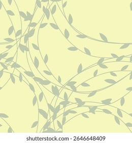 Un fondo suave con motivos pastel que entrelaza vides y hojas.