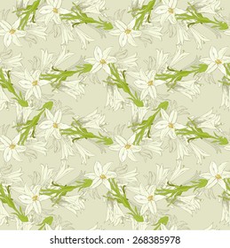 Soft pattern with lily for summer silk