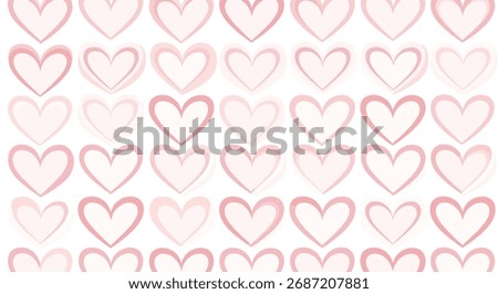 A soft pattern of many blush pink hearts filling the entire frame.