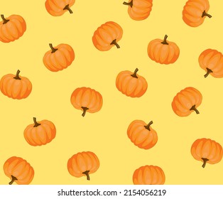 soft patterned background with pumpkin icon illustration set. vegetable pattern, wrapping paper, fabric, halloween. Vector drawing. Hand drawn style.
