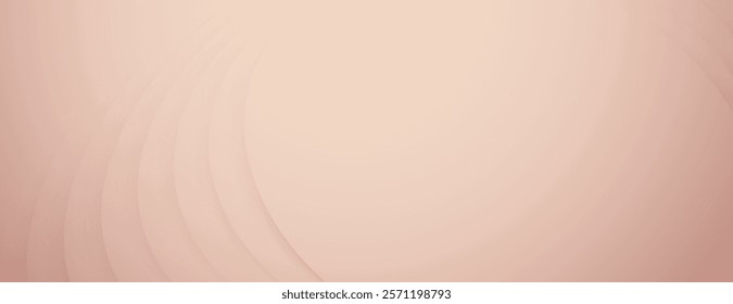 Soft peach background with subtle gradient and smooth texture. The background features gentle curves. Peach color enhances the background. Abstract minimal curved layered texture background vector