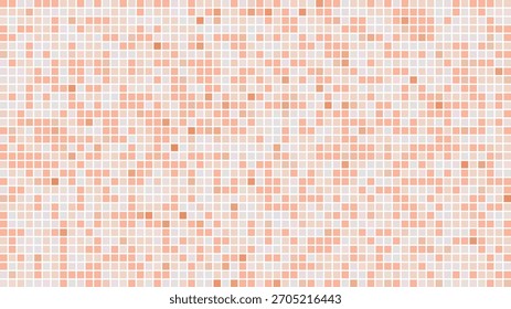 Cuadrícula pixelada de color melocotón suave con Formas cuadradas geométricas como fondo abstracto