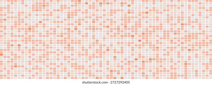 Cuadrícula pixelada de color melocotón suave con Formas cuadradas geométricas como fondo abstracto