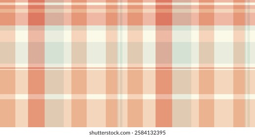 Soft peach and cream plaid pattern.  Subtle texture, perfect for backgrounds, textiles, or website designs. Evokes feelings of warmth and tranquility.