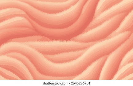 Textura de pele de pêssego macio com ondas suaves e um olhar acolhedor e pastel. Perfeito para desenhos infantis, estampas têxteis, fundos de arte digital e projetos visuais reconfortantes e de pelúcia.