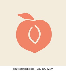 Soft Peach Illustration in Scandinavian Flat 