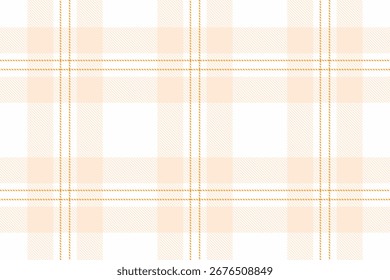 Soft peach  white plaid, seamless pattern. Ideal for textile design, backgrounds, or decorative elements. A classic, cozy, and versatile texture.