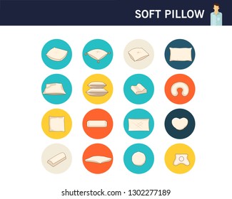Soft Pillow concept flat icons