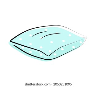 Soft pillow on an isolated background. An object. Vector illustration.