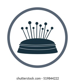 Soft pillow with pins icon. Simple design for web and mobile