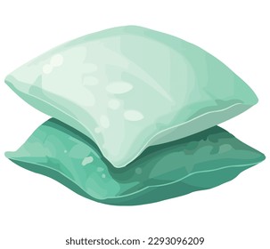 Soft pillow stack over white
