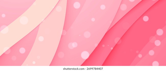 Soft pink abstract background with circles and gentle decorative waves