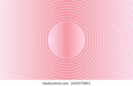 Soft pink abstract background with concentric white circles radiating from the center. A minimal and modern geometric design ideal for banners, presentations, and creative layouts.