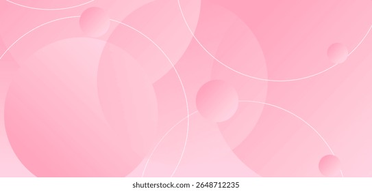 Soft pink abstract background with floating 3D shapes and smooth curved lines . Elegant gradient design , ideal for beauty,  fashion , or romantic themed visuals .