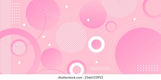 Soft pink abstract background with geometric rounded shapes pattern vector illustration eps10. Perfect for modern projects basktop wallpaper banner poster texture science effect projects art.