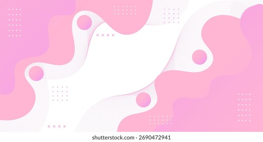 Fondo abstracto rosa suave con Formas de gradiente orgánico y puntos minimalistas