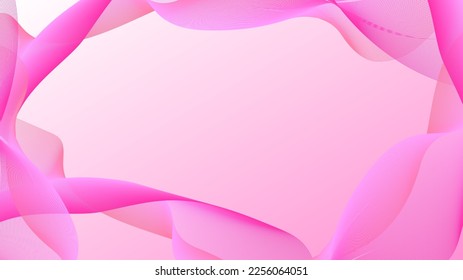 Soft pink abstract background with wavy shapes. Pink Gradient background vector.
