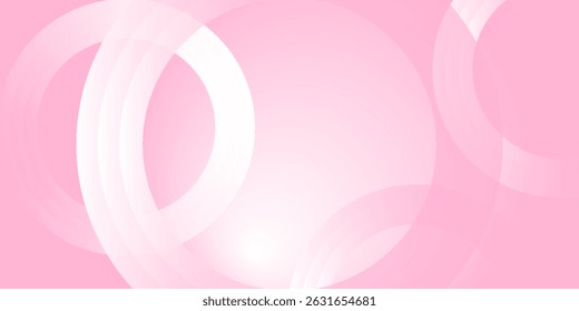 Soft pink abstract background with white glowing circles and overlapping transparent rings, perfect for romantic, feminine.