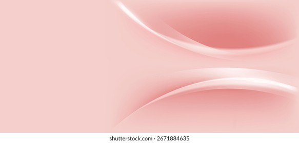 Weich rosa abstrakter kosmetischer Hintergrund mit eleganten Wellen