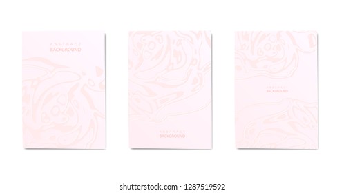 Soft Pink  abstract covers set. gradient shapes composition. paper cut. Wedding card. Simple pink card. Light pink card with rose pattern. Soft Pink background vector.