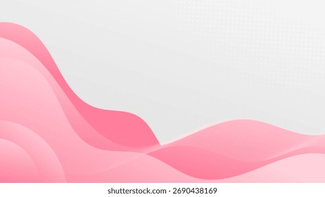 Onda Abstractas rosa suave sobre fondo claro