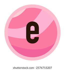 Soft Pink Alphabet Letter e in Candy Style Design, Ideal for Valentine’s Day Graphics, Sweetheart Themes, and Celebration Projects
