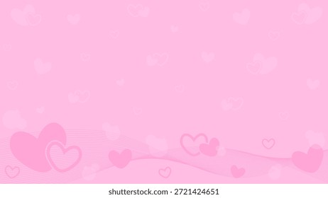 Weich rosafarbener Hintergrund mit rosafarbenen Liebe Herz Design Ornamente dekoriert