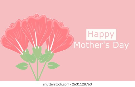 Soft pink background with flower and Mother’s Day greeting inside white outlined box