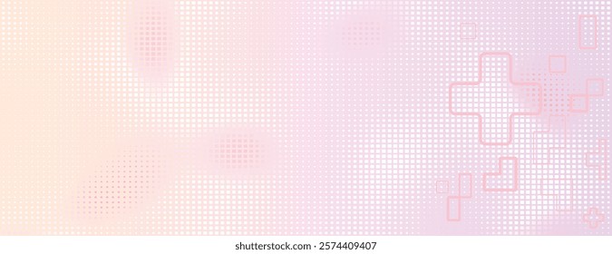 Soft pink background with a gradient texture. The background features a dotted pattern with pink hues, creating a gentle, pastel effect. Minimal halftone dotted texture vector background