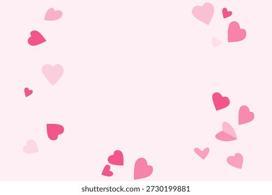 Weich rosafarbener Hintergrund mit Rahmen und leerem Kopienraum, romantische Liebe Valentinstag Hintergrunddesign für Grußkarten, Hochzeitseinladungen und romantische Vorlagen